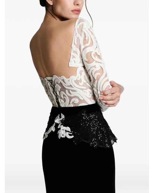 IMROSKA White Open Back Floral Dress