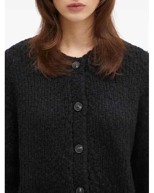 Samsøe & Samsøe Black Sameryem Button-Front Textured Cardigan