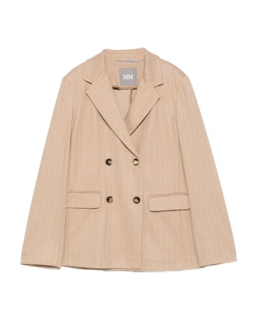 Max Mara Natural Double-Breasted Blazer