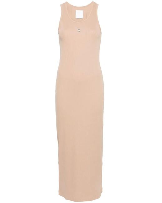 Givenchy White 4G-Plaque Ribbed Maxi Dress