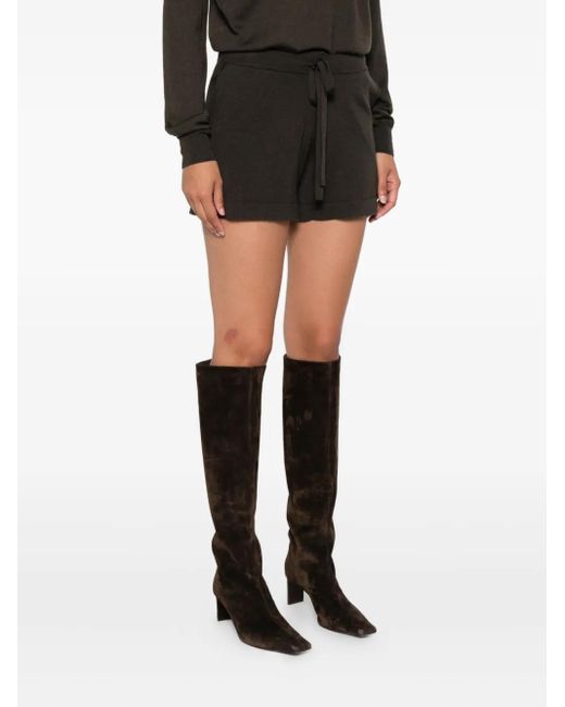 P.A.R.O.S.H. Black Drawstring-Waist Shorts