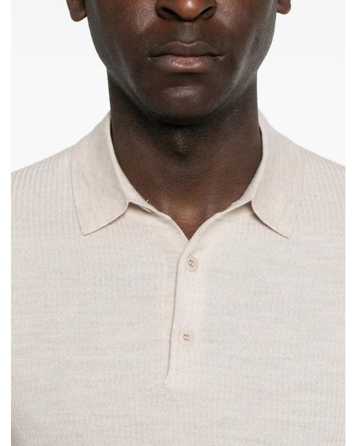 Bompard White Micro-Stripe Polo Shirt for men