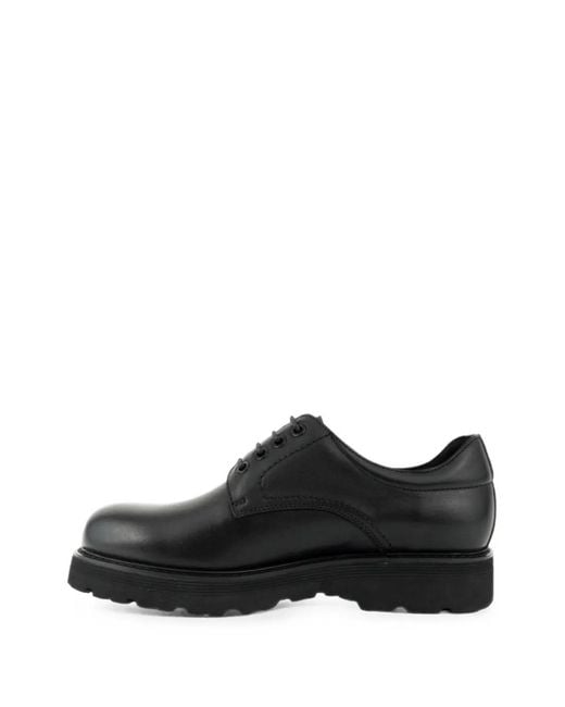 SERGIO MORETTI FIRENZE Black Lace-Up Leather Derby Shoes for men