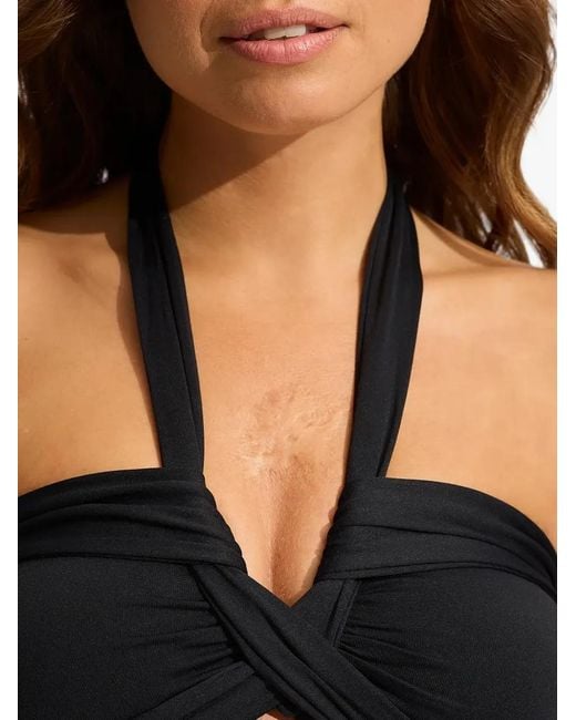 Seafolly Black Collective Halter Twist-Front Halterneck Bikini