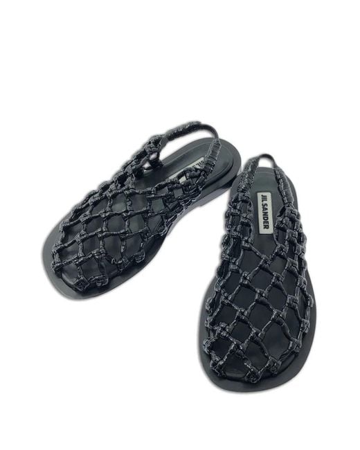 Jil Sander Blue Knotted Cage Sandals