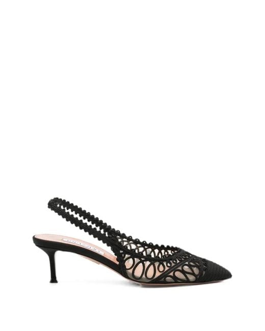 Aquazzura White Kahlo Sling 50 Pumps For