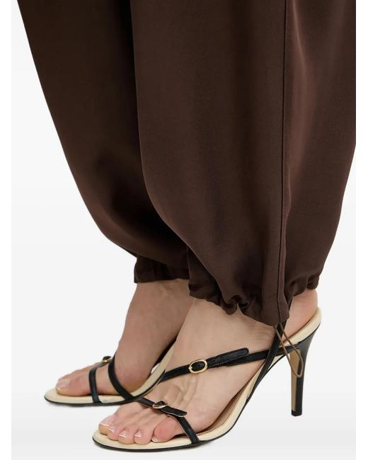 SIMONA CORSELLINI Brown Drawstring Trousers