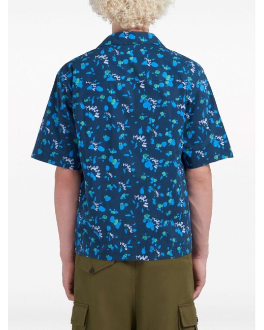 Camisa con estampado gráfico Marni de hombre de color Blue