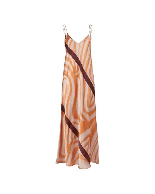 Antonelli White Abstract-Print Silk Maxi Dress