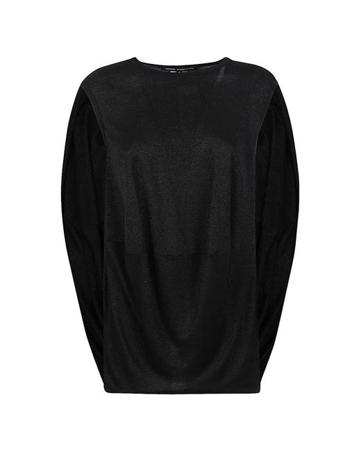 Junya Watanabe Black Patchwork Metallic-Finish Top