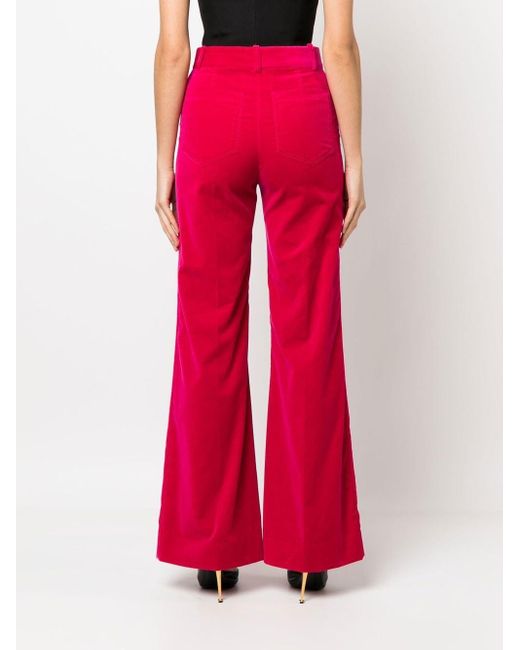 Pantalones anchos de talle alto Victoria Beckham de color Red