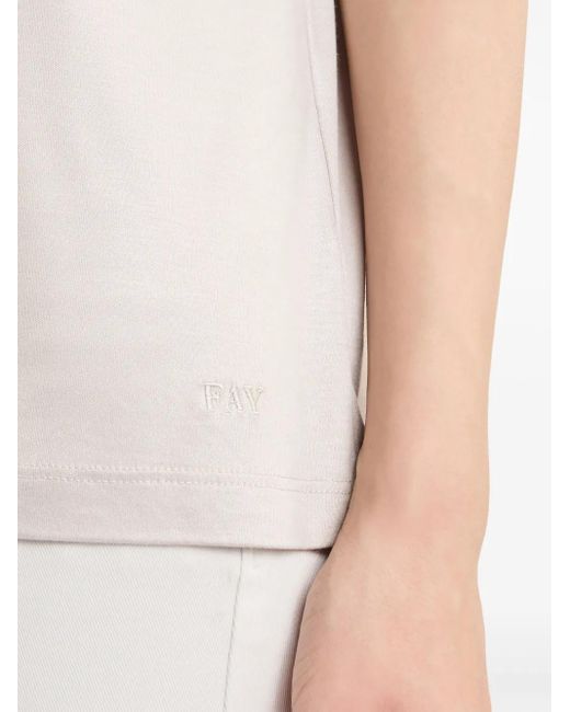 Fay White Short-Sleeved T-Shirt