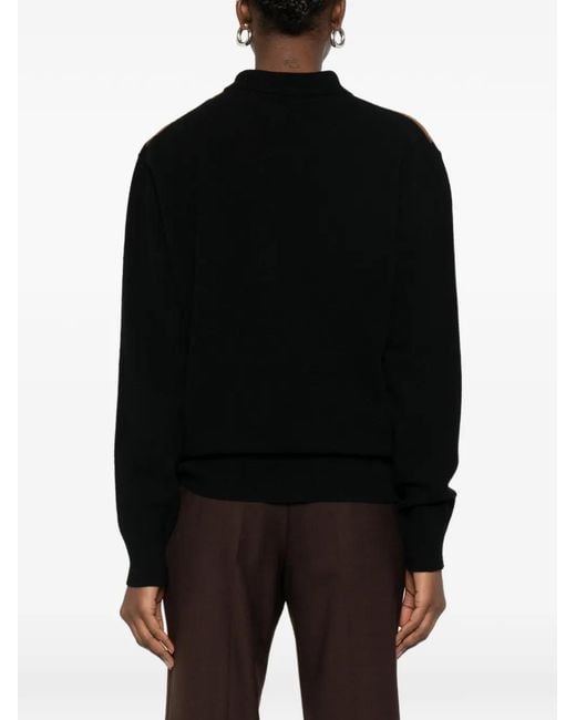 Rohe Black Argyle-Knit Polo Top