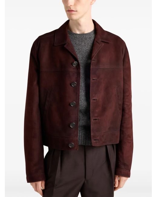 Prada Purple Suede Shirt Jacket for men