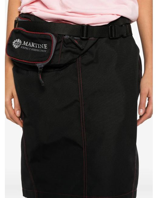 Martine Rose Black Bumbag Topstitching Skirt