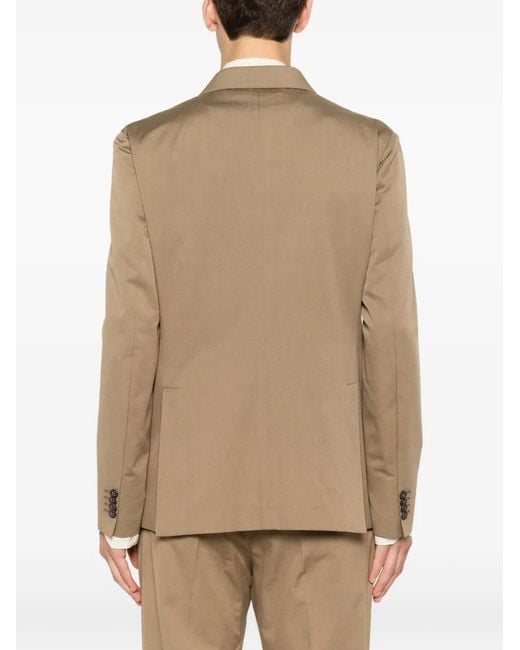 Brian Dales Natural Double-Breasted Peak-Lapel Blazer for men