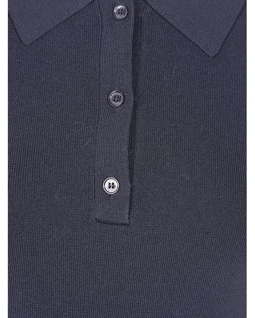 Seventy Blue Buttoned Polo Top