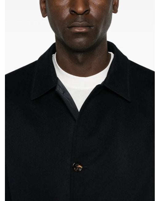 KIRED Black Reversible Button-Fastening Coat for men