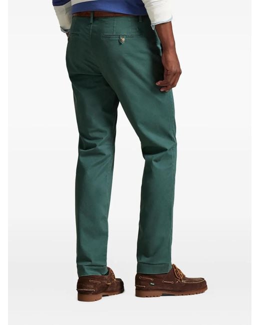 Polo Ralph Lauren Green Stretch Twill Trousers for men