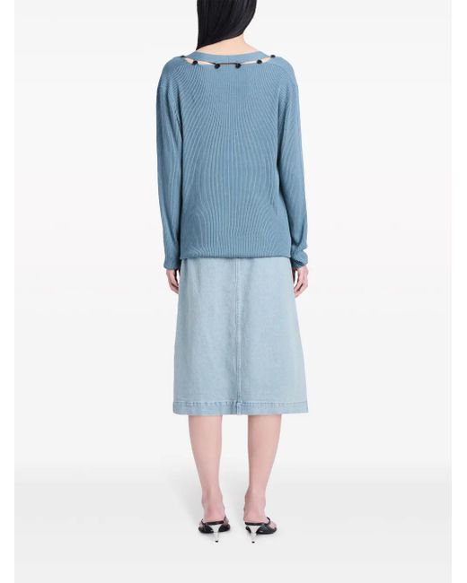 Proenza Schouler Blue Iris Denim Midi Skirt