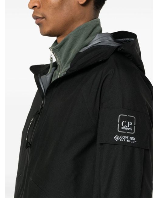 C P Company Wasserdichte Jacke mit Logo-Print in Black für Herren