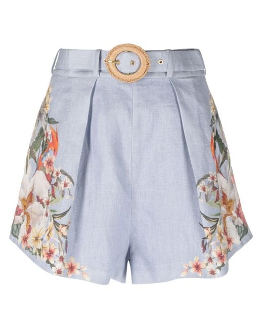 Pantalones cortos Lexi con estampado floral Zimmermann de color Blue