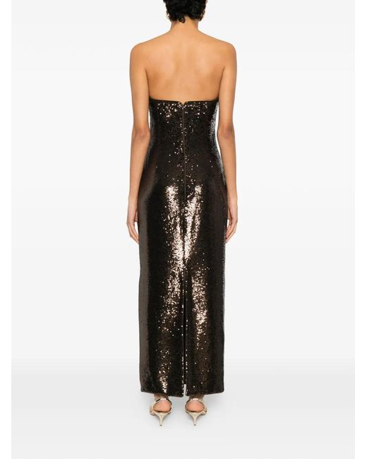 Roland Mouret Black Sequin Strapless Dress