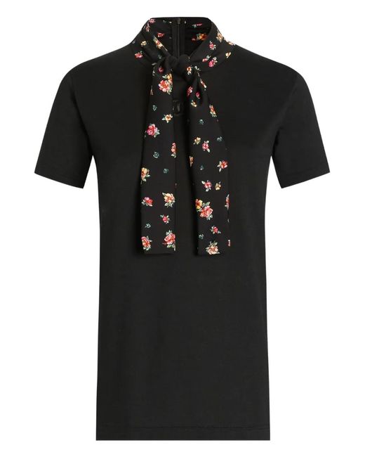 Dolce & Gabbana Black Floral-Scarf T-Shirt