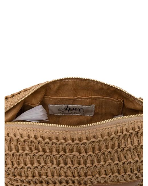 AAPE BY A BATHING AP Brown Logo-Patch Shoulder Bag
