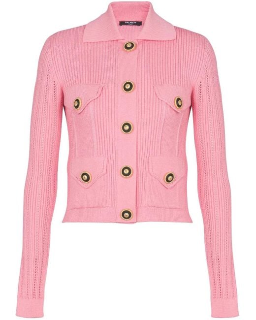 Cardigans Balmain en coloris Pink