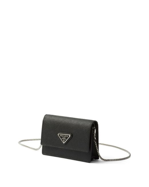 Prada White Saffiano-Leather Card Holder