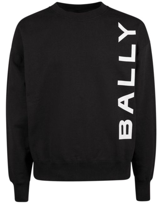 Bally Black Logo-print Organic-cotton Sweatshirt for men
