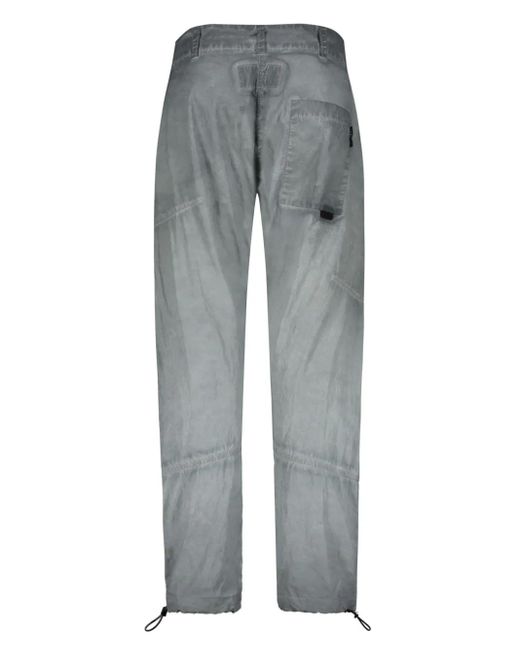ISO.POETISM Gray Logo-Patch Trousers for men