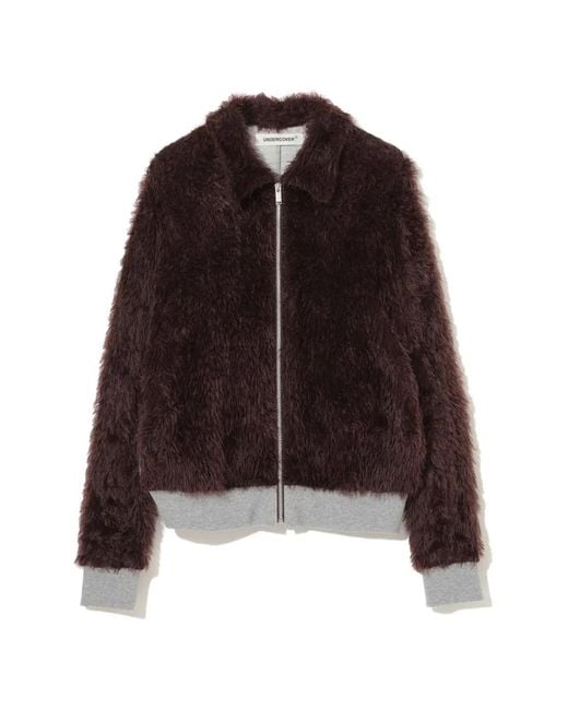Undercover Brown Veste En Fourrure Artificielle À Empiècements