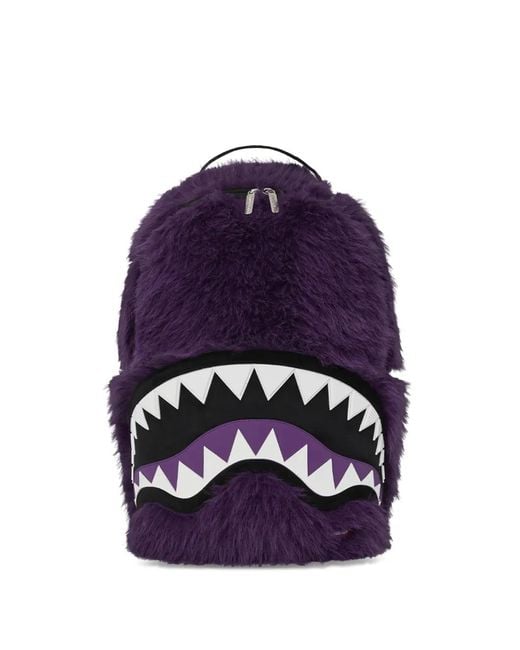 Sprayground Blue Faux-Fur Backpack for men