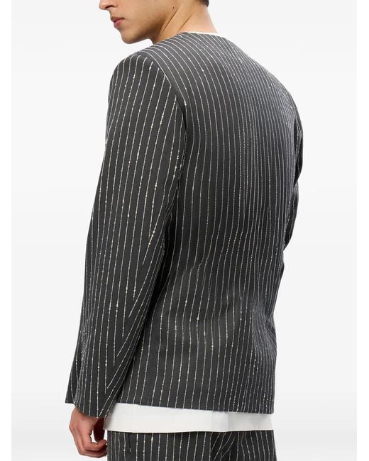 Hamza Gray 247 Striped Blazer for men