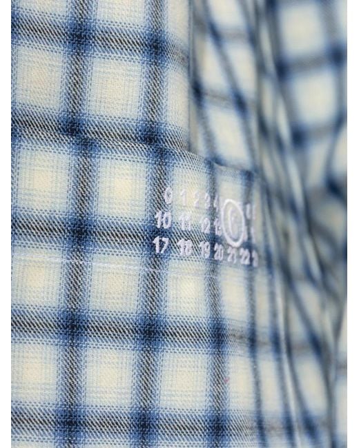 MM6 by Maison Margiela Blue Check-Pattern Pajama Top for men