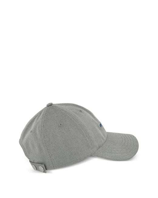 Stone Island Gray Logo-Lettering Baseball Cap for men