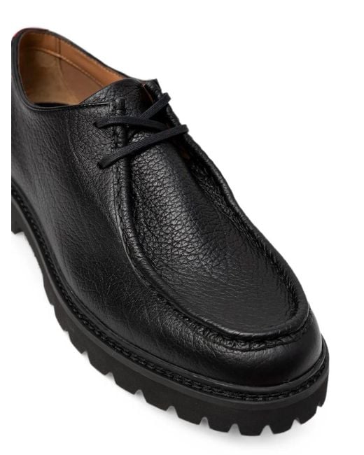 HUGO Black Lug-Sole Derby Shoes for men