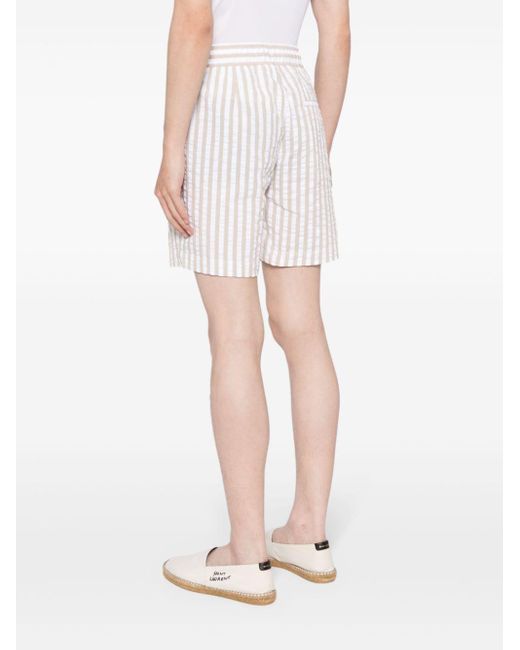 CHE White Marinero Striped Seersucker Shorts for men