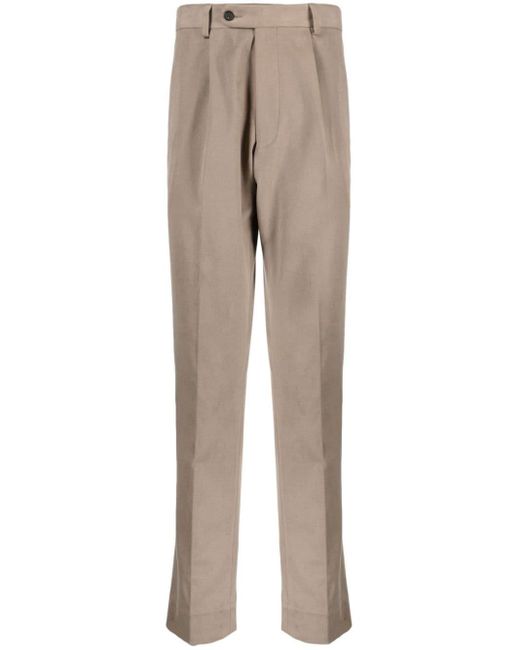 N.Peal Cashmere Natural Pleated Slim-cut Trousers for men