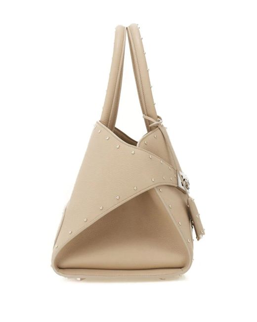 Ferragamo Natural Hug Handbag With Studs M