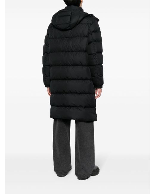 Long-length hooded padded coat di Boss in Black da Uomo