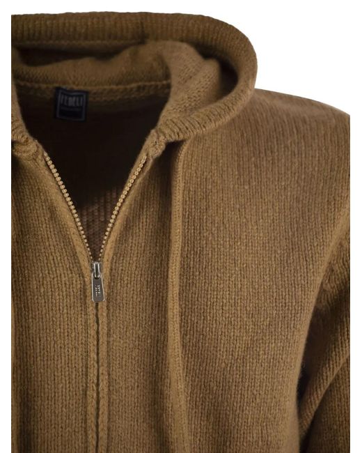 Fedeli Kapuzenjacke Mit Reißverschluss in Brown für Herren