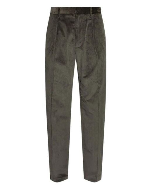 Rag & Bone Gray Pleated-Front Corduroy Trousers for men