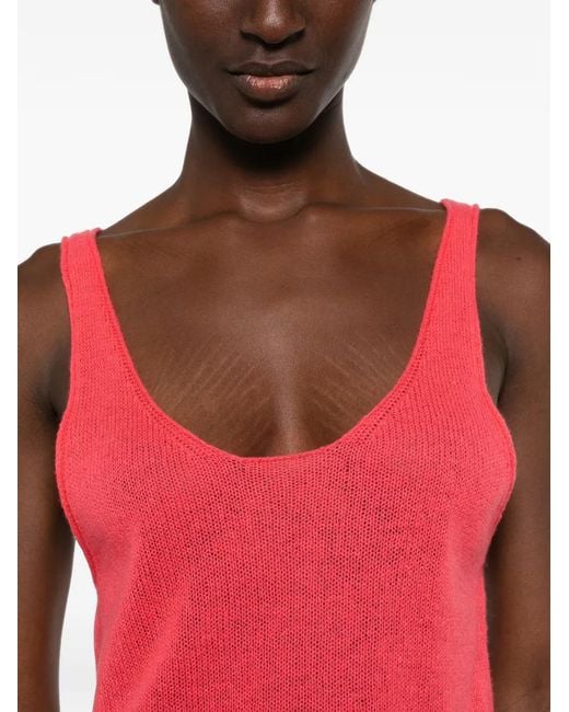 ELY ELY Pink Fine-Knit Tank Top