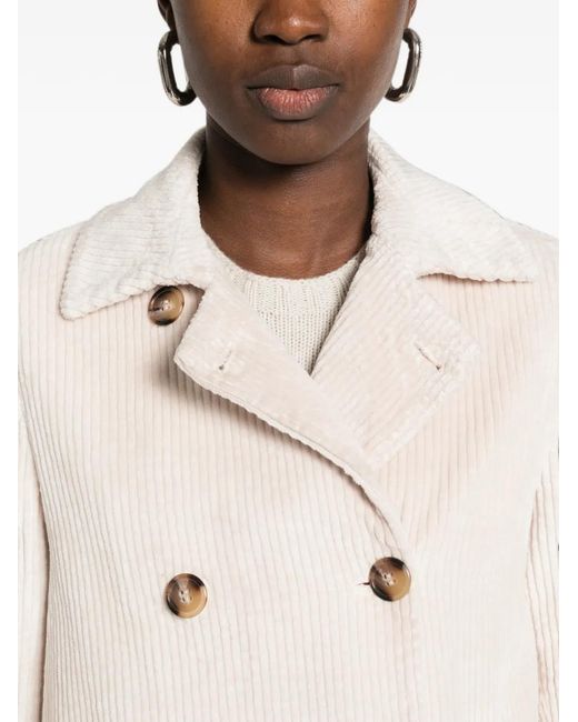 Kiltie Natural Double-Breasted Corduroy Blazer