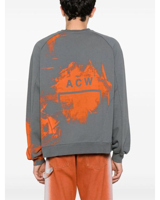 A_COLD_WALL* Gray Brushstroke Cotton Sweatshirt for men