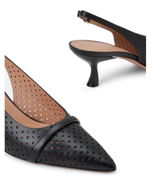 Malone Souliers Black Vesper 70mm Perforated-leather Pumps