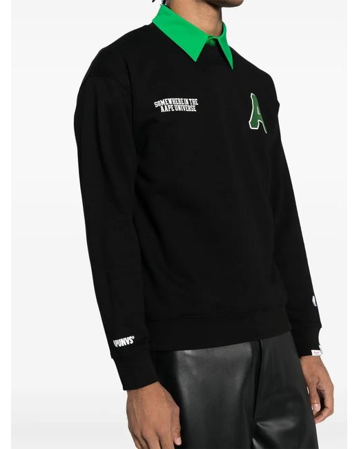 Sudadera con cuello redondo y logo Aape By A Bathing Ape de hombre de color Black